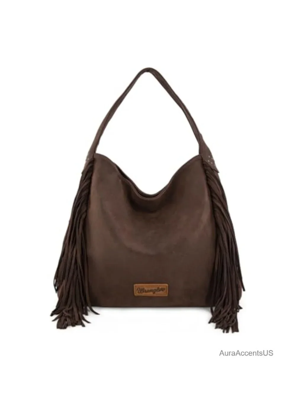 Suede Leather Fringe Hobo Bag Studded Western Shoulder Purse Tassel